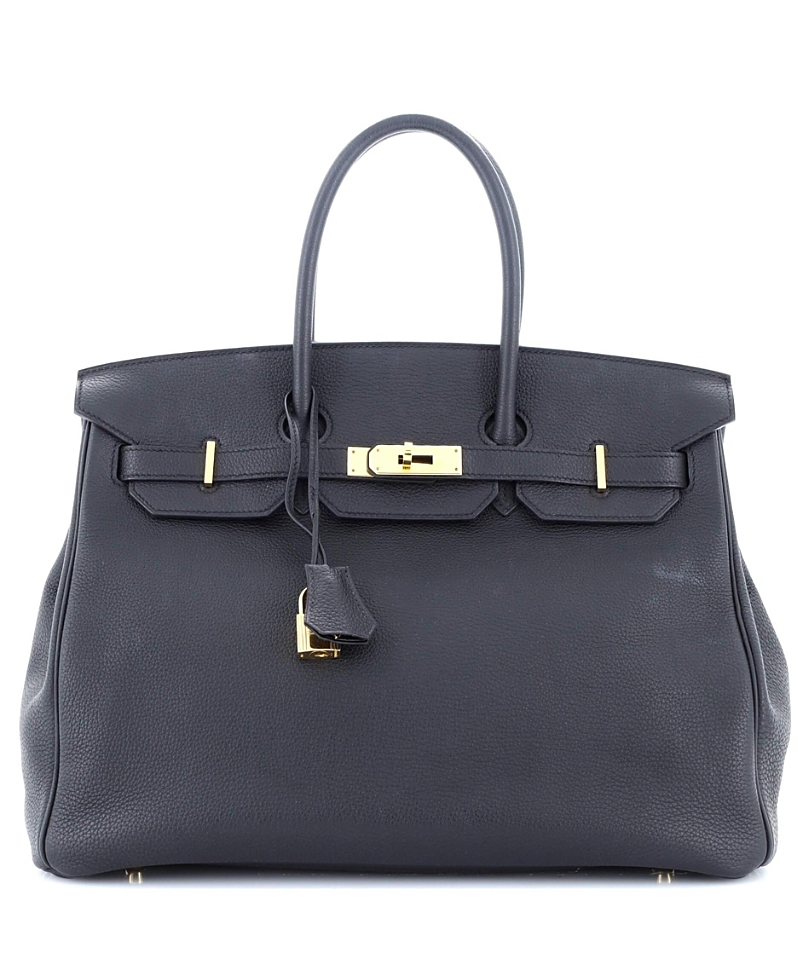 Pre-owned Pre-owned Hermes Hermes Birkin 35 Handbag Black Togo With Gold Hardware In Noir