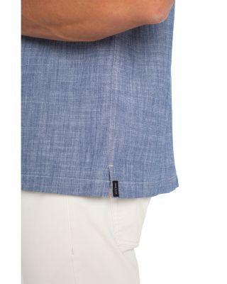 Short Sleeve Button Up Chambray Shirt