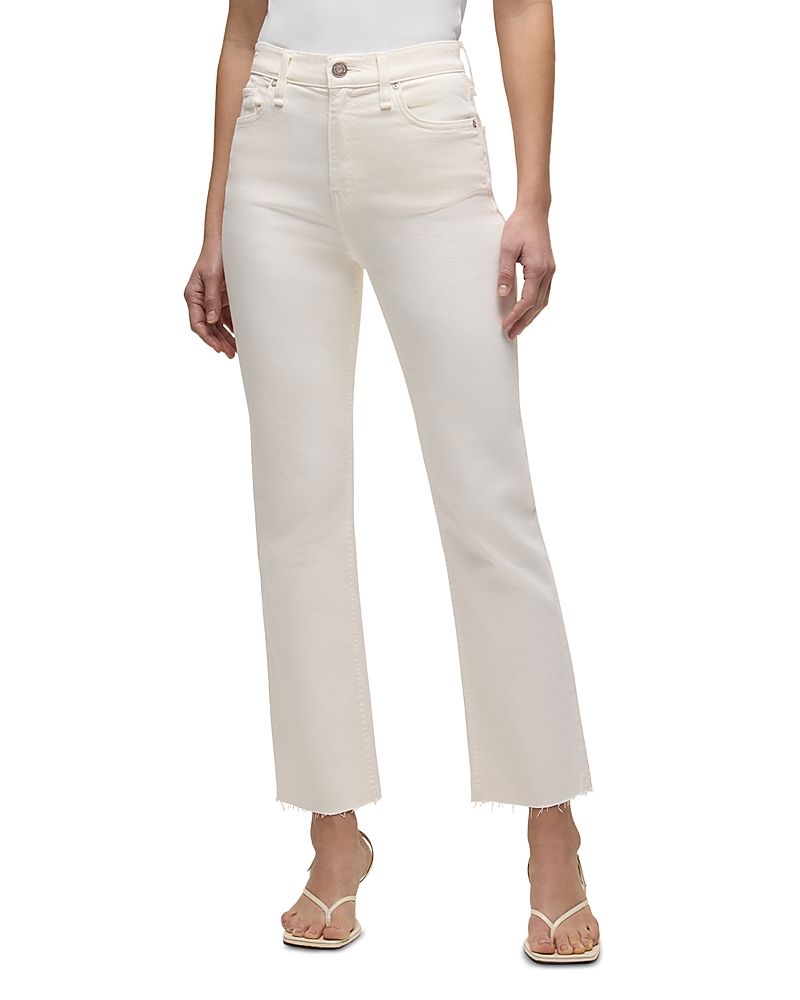 Hudson Remi High Rise Straight Ankle Jeans in Ecru