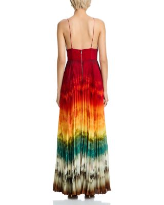 Lauren Pleated V Neck Dress