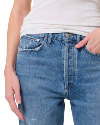 90's Crop Mid Rise Straight Jeans in Shrine