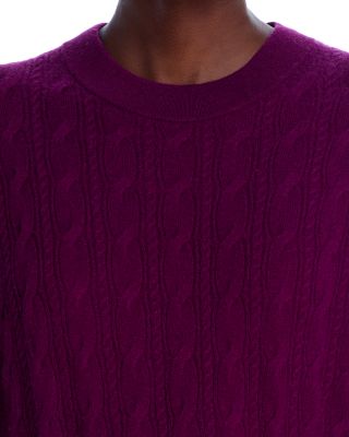Cashmere Cable Collegiate Crewneck Sweater 