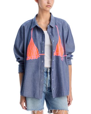 Chambray Button Down Bikini Shirt