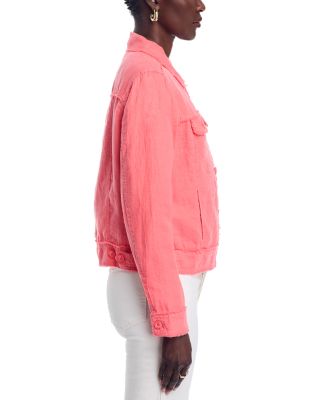 Two Palms Raw-Edge Linen Jacket