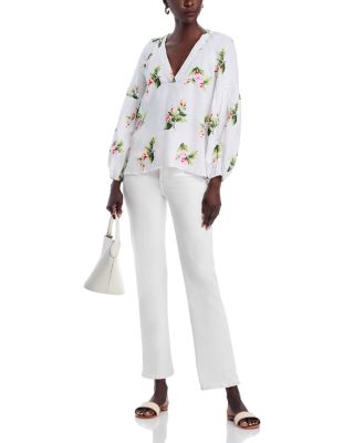 Florentina Flourish Linen Top