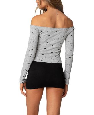 Ryna Bows & Dots Off Shoulder Top