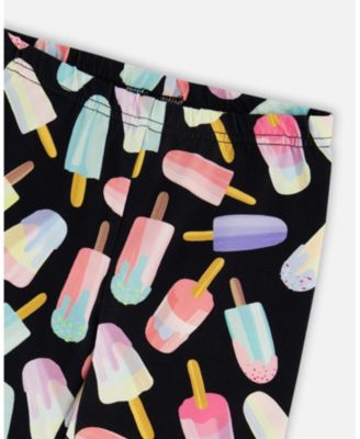 Girls' Printed Capri Leggings Ice Lollipops - Little Kid