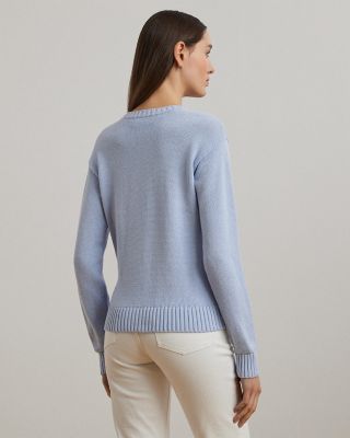 Floral Logo Combed Cotton Sweater