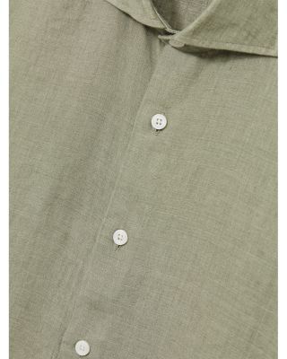 Ruban Long Sleeve Button Front Linen Shirt