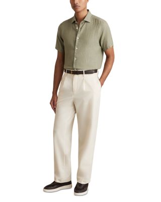 Holiday Slim Fit Short Sleeve Linen Shirt