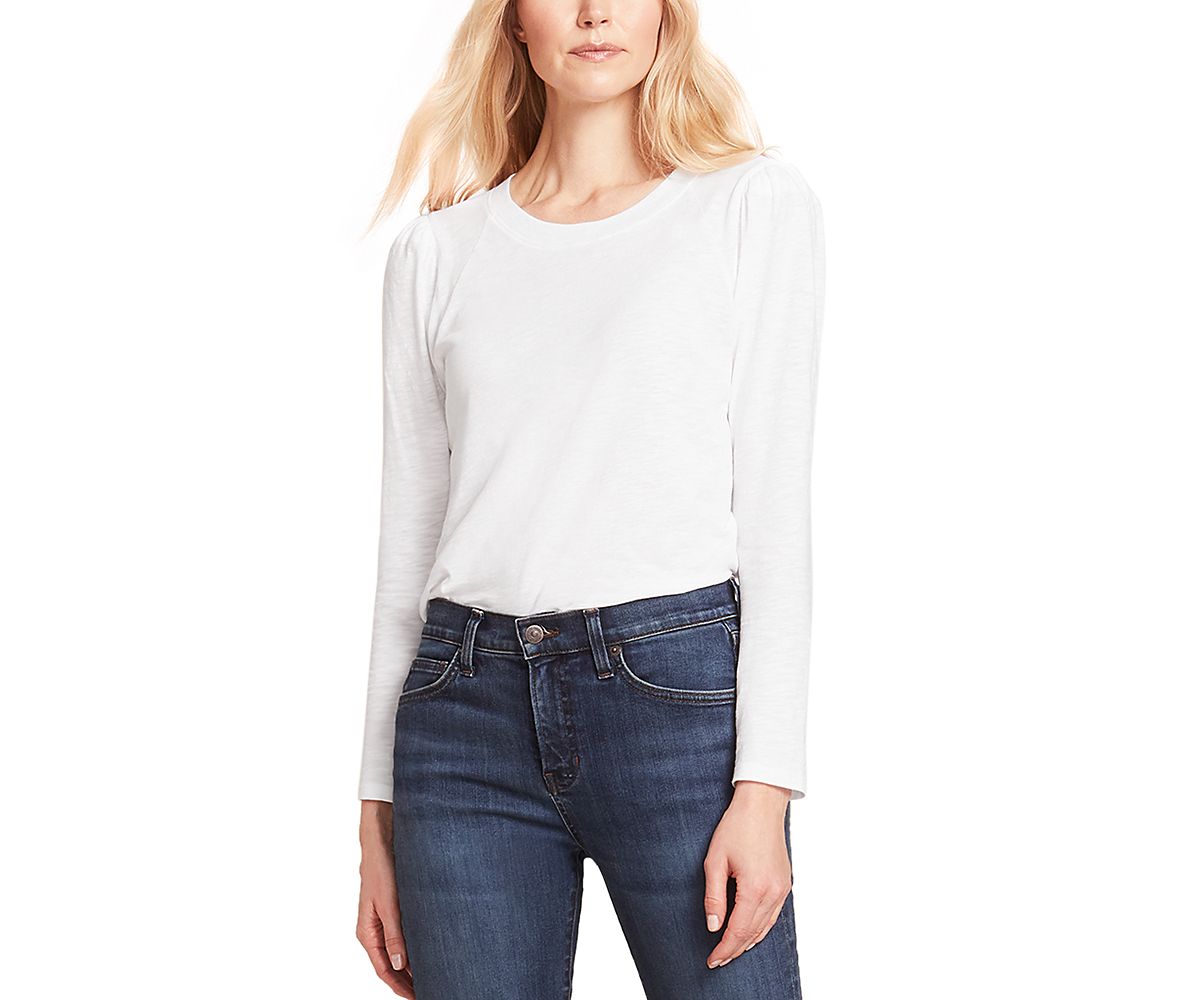 Veronica Beard Mason Gathered Shoulder Baseball Tee