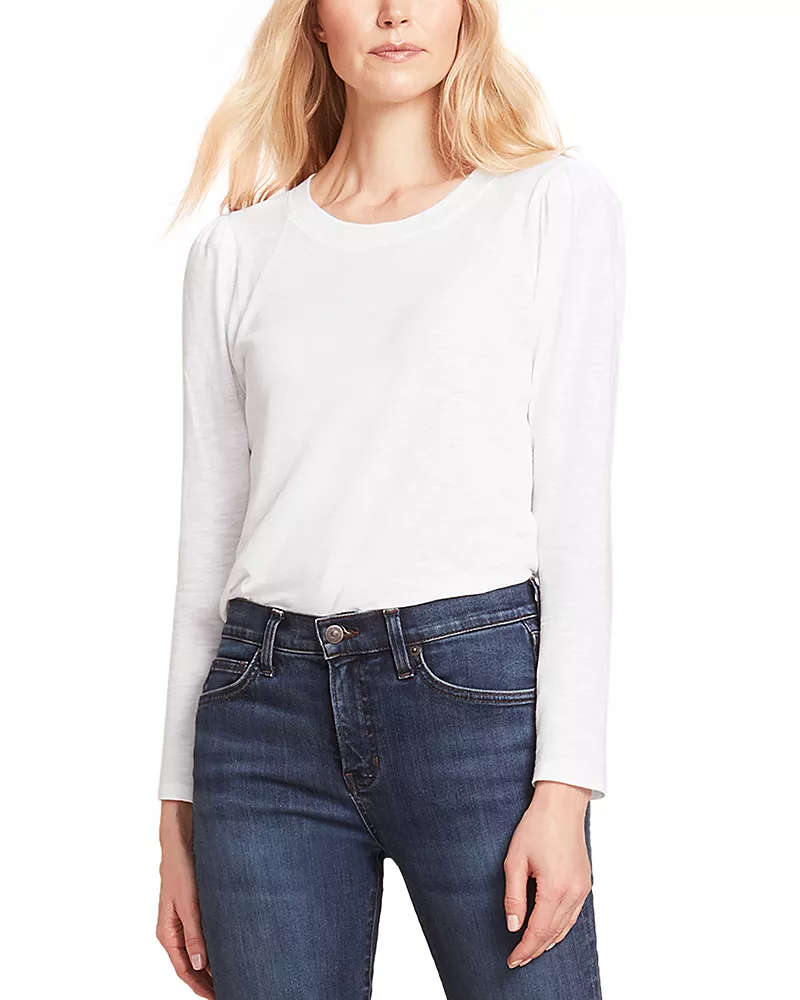 Veronica Beard Mason Gathered Shoulder Baseball Tee