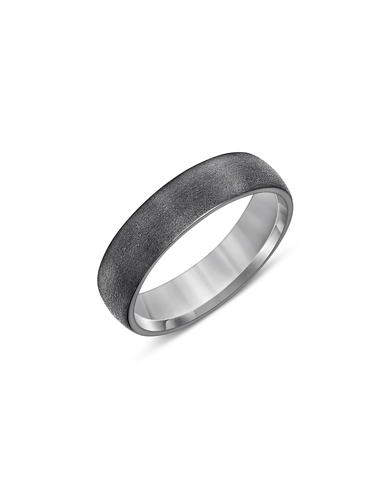 Bloomingdale's Fine Collection Men's Brush Finish Band In Gray Tantalum In Gray