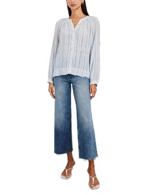 Frances Relaxed Fit Linen Peasant Top 
