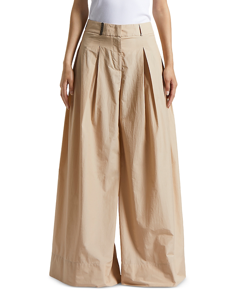 Peserico Palazzo Pants In Amber Beige
