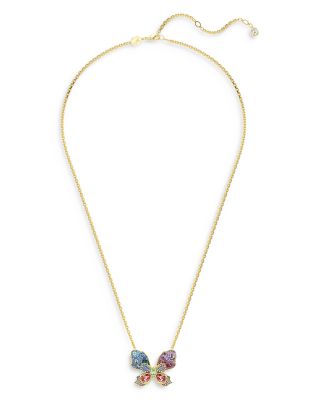 Idyllia Multicolor Crystal Butterfly Pendant Necklace, 25.5"-29.5"