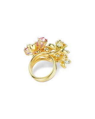 Idyllia Multicolor Crystal Flower Triple Row Ring