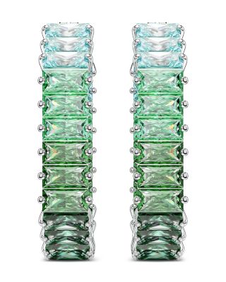 Matrix Crystal Oval Hoop Earrings