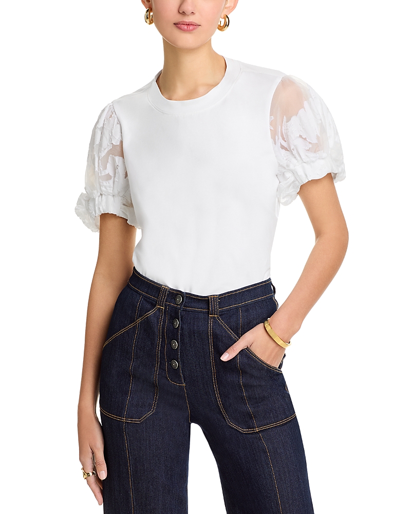 Cinq À Sept Cinq A Sept Paper Floral Organza Yashi Top In White