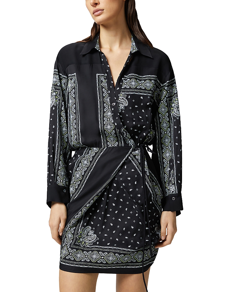 Shop Pinko Mesopotamia Dress In Black/lime