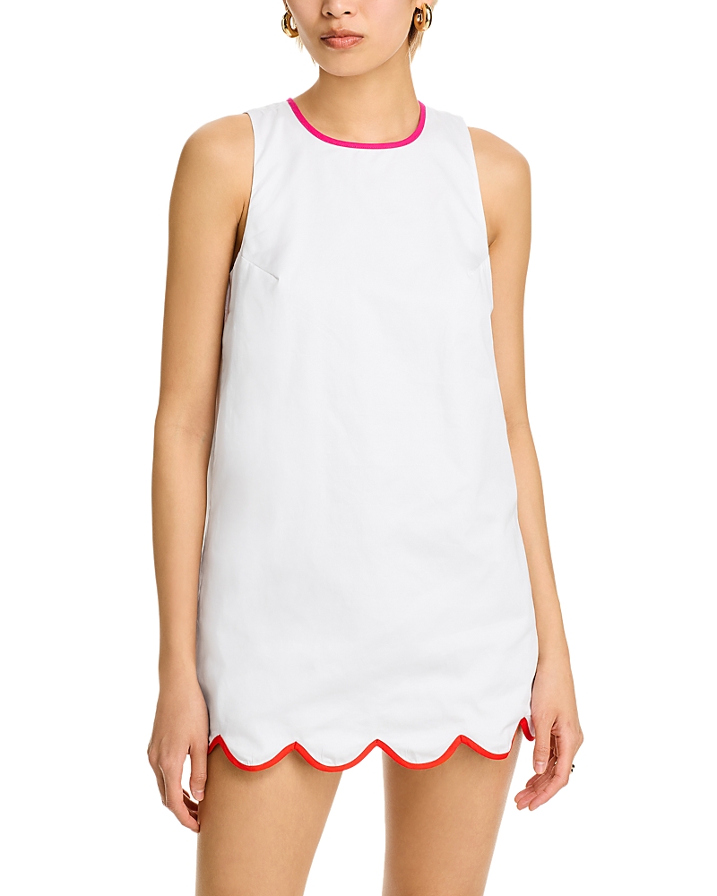 French Connection Alexis Poplin Scallop Hem Dress