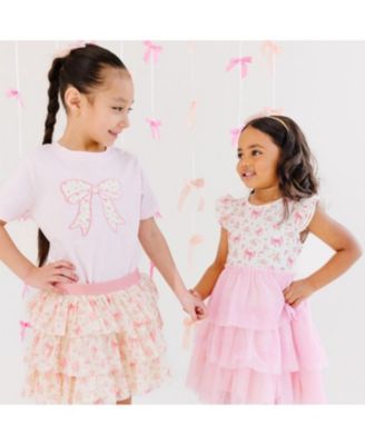 Girls' Ditsy Floral Short Sleeve Tutu Dress - Little Kid, Big Kid