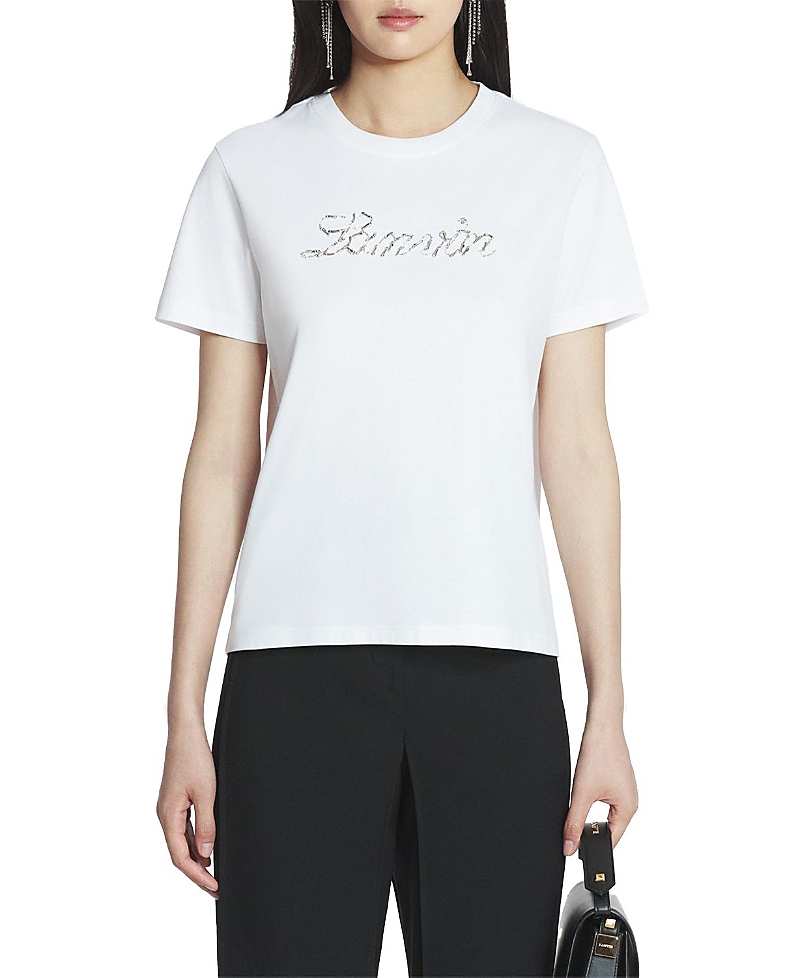 Lanvin Bead Embroidered T-shirt In Optic White