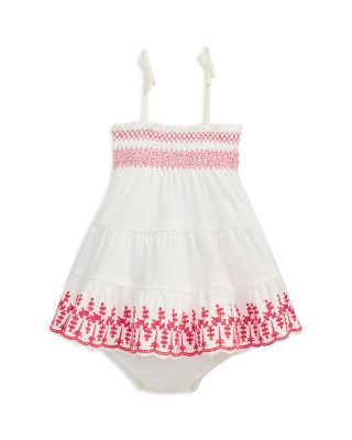 Ralph Lauren - Girls' Eyelet Cotton Jersey Dress & Bloomer - Baby