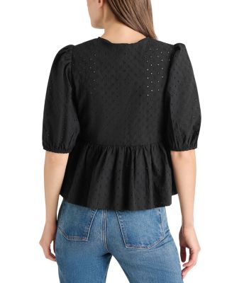 Paula Eyelet Tie Front Top