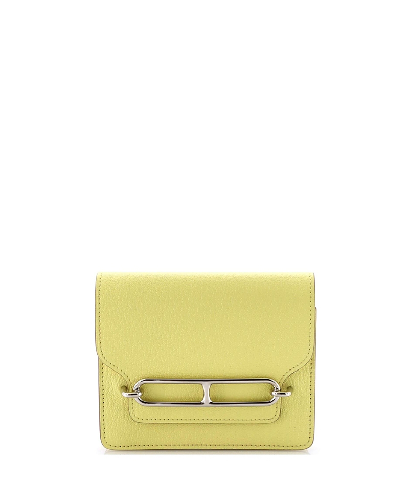 Pre-owned Pre-owned Hermes Hermes Roulis Slim Wallet Chevre Mysore In Yellow