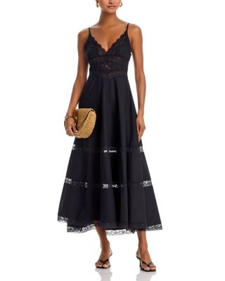 Catryn Scalloped V Neck Midi Dress