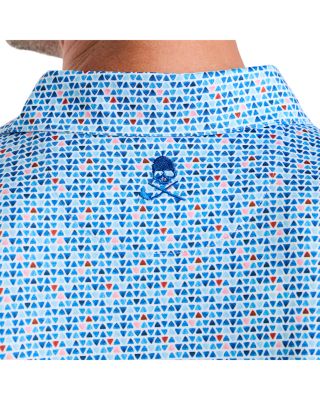 Galan Micro Geo Print Classic Fit Performance Polo Shirt 