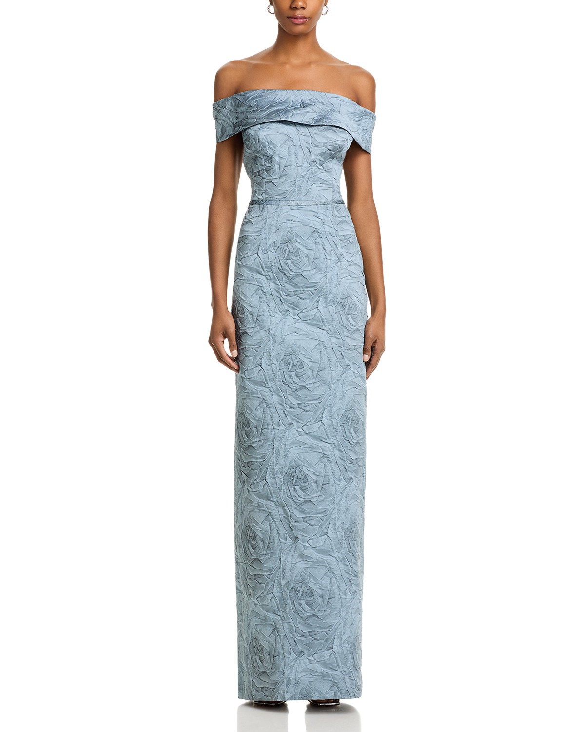Jacquard Off-the-Shoulder Gown