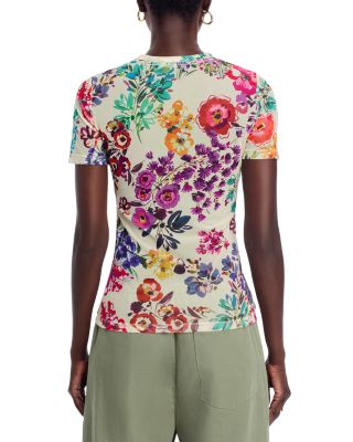 Floral Mesh Short Sleeve Tee