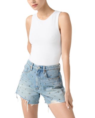 Rhinestone Embellished Cutoff Shorts