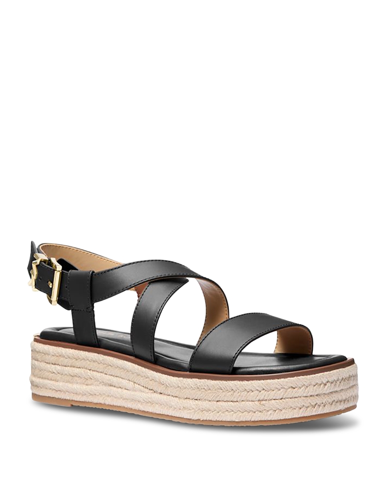 Shop Michael Kors Women's Lynn Espadrille Sandals In Black