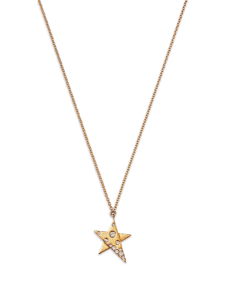Bloomingdale's Fine Collection Diamond Star Pendant Necklace In 14k Yellow Gold, 0.14 Ct. T. W.