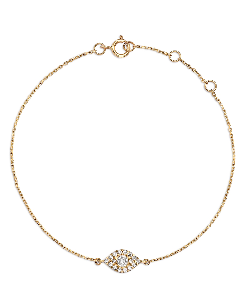 Bloomingdale's Fine Collection Diamond Evil Eye Chain Link Bracelet in 14K Yellow Gold, 0.22 tcw