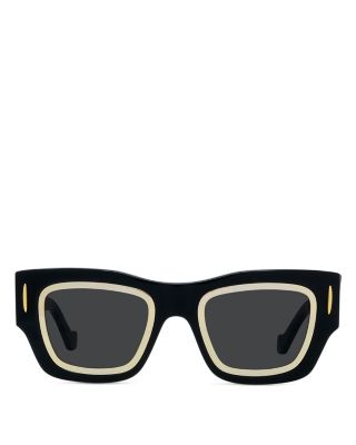 Signature Black Geometric Sunglasses, 53mm