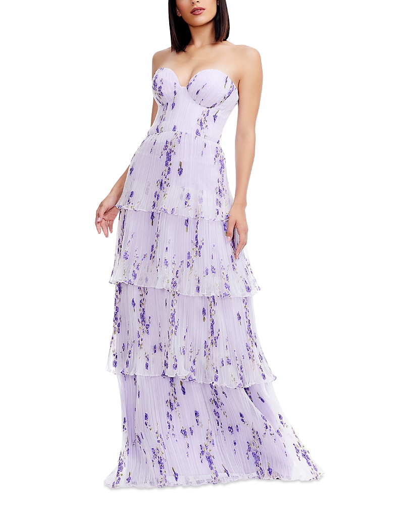 Dress The Population Layana Ruffle Strapless Evening Gown