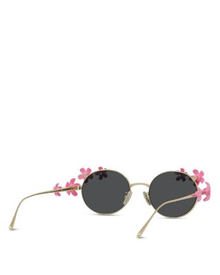 Signature Flower Framed Yellow Oval Sunglasses, 51mm
