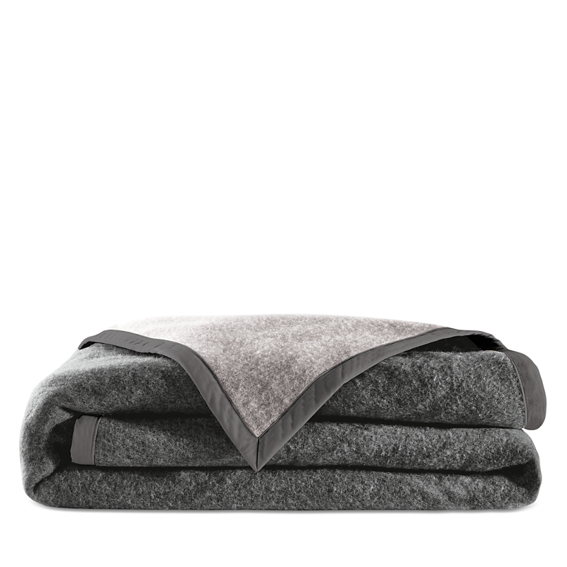 Anne De Solene Frima Virgin Wool Bed Blanket, King In Anthracite