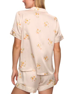 Inez Printed Washable Silk Short Pajama Set