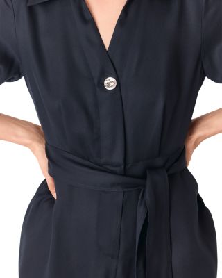 Button Front Wrap Jumpsuit