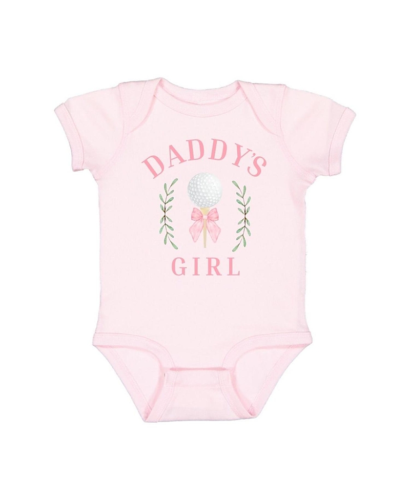 Sweet Wink Girls' Daddy's Golf Girl Short Sleeve Bodysuit - Baby In Ballet Pink