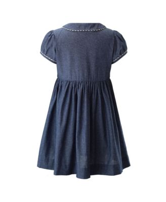 Girls' Chambray Button-Front Dress - Little Kid, Big Kid