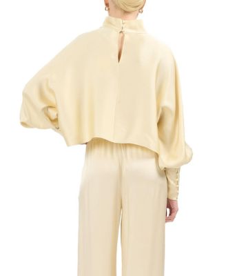 Carmenita Mockneck Cropped Top