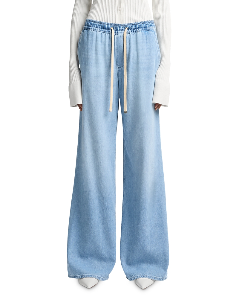 7 For All Mankind Drawstring High Rise Wide Leg Jeans in Hana