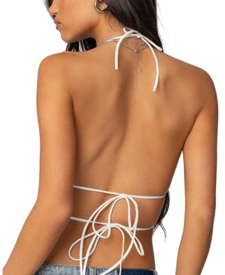  Nyx Backless Sheer Lace Top