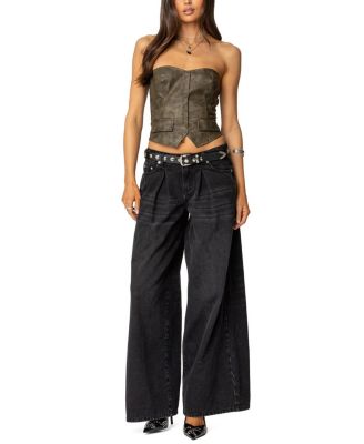 Maysen Faux Leather Corset